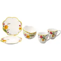 Villeroy & Boch Ontwakende Lente ontbijtset voor 2 personen, 6-delig, premium porselein, geel en groen, artikelnummer 1486387281