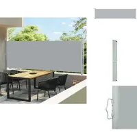 vidaXL Windscherm - Windschermen - Zijscherm - Zijschermen - Tuinscherm uittrekbaar 600x160 cm grijs
