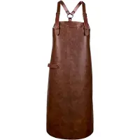 Xapron leren schort New York Cognac met schouderbanden - XL (lengte 89 cm/ Breedte 70 cm)