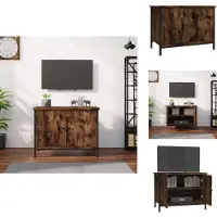 vidaXL Tv-meubel - Tv-meubelen - Tv-standaard - Televisiemeubel - Tv-meubel met deuren 60x35x45 cm bewerkt hout gerookt eiken