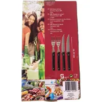 BBQ Time - BBQ set messen en vorken - set van 3 keer 4 stuks (RVS)