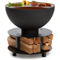 Blumfeldt Savage 2.0 Vuurschaal-barbecue Ø: 60 cm stabiele sokkel houtopslag