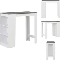 vidaXL Bartafel met plank, wit, 110x50x103 cm - Eettafels
