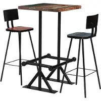 vidaXL Bar Set - Bar Sets - Barset - Barsets - 3-delige Barset massief gerecycled hout meerkleurig