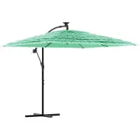 vidaXL Parasol met stalen paal 246x246x230 cm groen