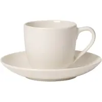 Villeroy & Boch For Me Theekop Met Schotel - Espressokopjes Porselein White - 394488 +394510