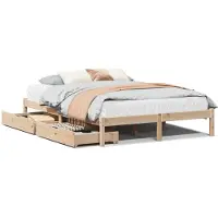 vidaXL Bedframe zonder matras massief grenenhout 140x190 cm