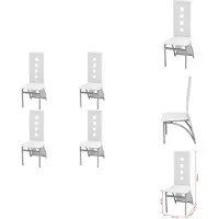 vidaXL Eetkamerstoelen, 4 stuks, wit, kunstleer - Eetkamerstoelen