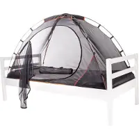 Deryan Bedtent Klamboe - 200x90cm - Hoogste kwaliteit Muggennet Muskietennet 1mm gaas - aluminium frame - Zwart