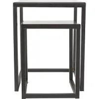 Villa Collection Bijzettafel Villa Collection Walde Limestone Black (Set van 2)