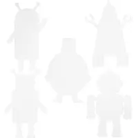 Packlinq Robotten, H: 22,5-24 cm, B: 15-16 cm, 230 gr, wit, 16 stuk/ 1 doos