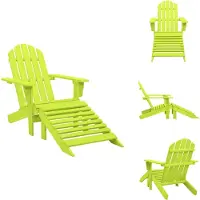 vidaXL Tuinstoel - Tuinstoelen - Stoel Voor Buiten - Stoelen Voor Buiten - Tuinstoel Adirondack met voetenbank massief vurenhout groen
