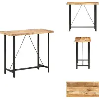 vidaXL Bartafel 120x58x107 cm, ruw mangohout - Eettafel