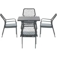 Garden Impressions Ross tuinset 5-delig zwart - Mina tuintafel 90x90 cm