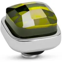 Melano Twisted Box Steentje Olive Zilver
