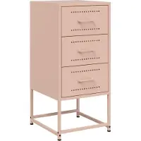 vidaXL Nachtkastje 36x39x78 cm staal roze