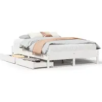vidaXL Bedframe zonder matras massief grenenhout wit 120x200 cm