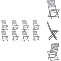 vidaXL Tuinstoel - Tuinstoelen - Tuin Stoel - Tuin Stoelen - Tuinstoelen 8 st inklapbaar massief acaciahout