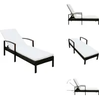 vidaXL Ligstoelen - Ligstoelen - Buitenbank - Buitenbanken - Ligbed met kussen poly rattan bruin