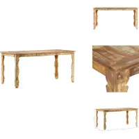 vidaXL Eettafel 160x80x76 cm, massief gerecycled hout - Eettafels