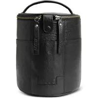 MUUD Saturn Black - Handgemaakt leren tas voor handwerkprojecten 20xØ16cm