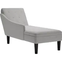 vidaXL Chaise longue met kussen en rechterarmleuning stof wolk grijs