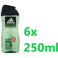 Adidas douchegel - 3in1 - Active Start - 6 x 250ml - Voordeelverpakking