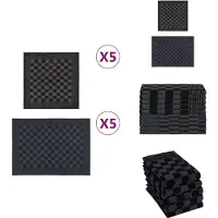 vidaXL Keukendoekenset - Keukendoekensets - Handdoek - Theedoek - 10-delige Keukendoekenset katoen zwart en grijs