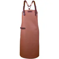 Xapron - Bovine Schort met Schouderbanden XL Leer - Leer - Bruin -