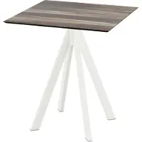 Essentials Tuintafel Tropical Wood Infinity Wit Frame HPL 70x70cm -