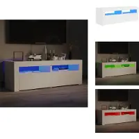 vidaXL Tv-kast - Tv-kasten - Televisiekast - Televisiekasten - Tv-meubel met LED-verlichting 120x35x40 cm wit