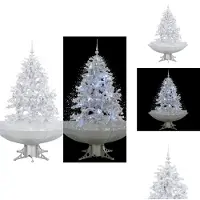 vidaXL Kunstkerstboom met parasolvoet, wit, 140 cm - Kerstbomen