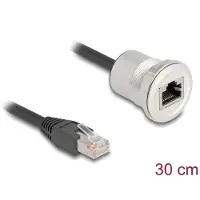 DeLOCK RJ45 inbouwconnector met kabelbundel, Cat.5e, STP, 30 cm, aluminium