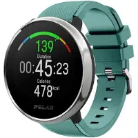 Strap-it Twill siliconen bandje - geschikt voor Polar Ignite / Ignite 2 / Ignite 3 / Unite / Pacer - denenngroen