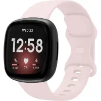Strap-it Smartwatch bandje - siliconen horlogebandje geschikt voor Fitbit Versa 3 / Fitbit Versa 4 / Fitbit Sense / Fitbit Sense 2 - zandroze - Maat: Maat S