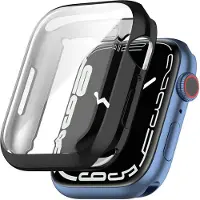 Strap-it TPU Case voor bescherming - Geschikt voor Apple Watch 41 mm case - Hoesje geschikt voor Apple Watch 7/8 Case - Zwart - iWatch cover voor maat 41mm
