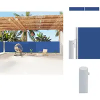 vidaXL Scherm - Schermen - Windscherm - Zonnescherm - Windscherm uittrekbaar 160x1200 cm blauw