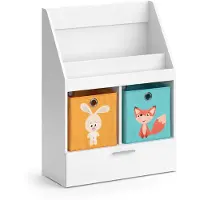 Vicco Luigi Kinderboekenkast – 72 x 96.2 cm met lade en 2 vouwboxen opt.6 Wit