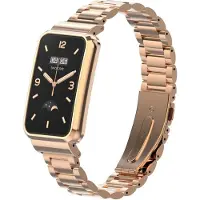 Strap-it Stalen Smartwatch bandje - Geschikt voor Xiaomi Smart Band 7 Pro stalen bandje - rosé goud - Horlogeband / Polsband / Armband