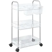 vidaXL Opbergwagen, 3 etages, transparant, 37x28x68 cm, acryl