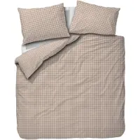 Town & Country Dekbedovertrek Gingham Taupe Katoen-200 x 200 / 220 cm | 2-Persoons