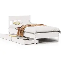 vidaXL Bedframe zonder matras massief grenenhout wit 90x200 cm