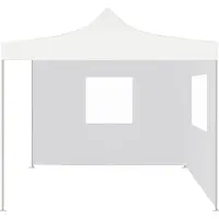 vidaXL Professionele partytent, inklapbaar met 2 zijwanden, 3x3 meter, staal, wit - Paviljoens & partytenten