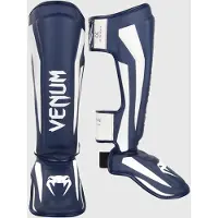 Venum Elite Kickboks Scheenbeschermers Navy Blauw Wit - L
