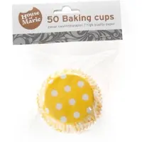 House of Marie Cupcake Vormpjes (Baking Cups) - Stippen Geel - pk/50