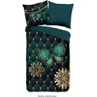 Muller Textil Pure Dekbedovertrek "vlinder" - Petrol - (135x200 cm) - Microfiber