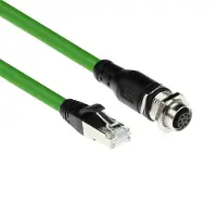 ACT SC3910 Industriële Sensor kabel | M12A 8-Polig Female naar RJ45 Male | Ultraflex SF/UTP TPE kabel | Afgeschermd | IP67 | Groen | 5 meter