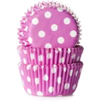 House of Marie MINI Cupcake Vormpjes Stip Roze - pk/60