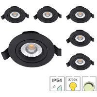 Lybardo - Lage Inbouwspots - 6-pack - 5W - Dimbaar - Waterdicht - Spotjes Inbouw