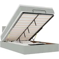 vidaXL Ottoman bed met matras 120x200 cm fluweel lichtgrijs